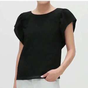 Banana Republic | Black Flutter Sleeve Blouse